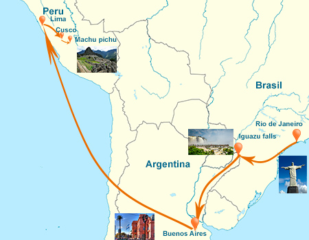 tours to rio de janeiro, buenos aires and machu picchu